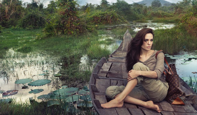 Angelina Jolie posa en Camboya para la firma Louis Vuitton
