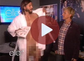 Ashton Kutcher se desnuda para Ellen Degeneres