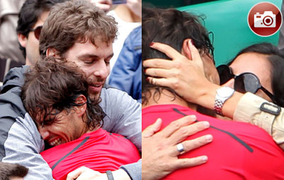 La emoción de Rafa Nadal en las gradas del Roland Garros