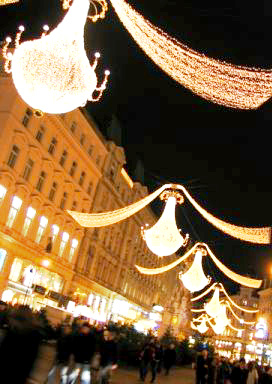 Navidad luminosa en las calles de Viena